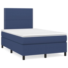 Cama box spring con colchón tela azul 120x190 cm de , Camas y somieres - Ref: Foro24-3269880, Precio: 368,75 €, Descuento: %