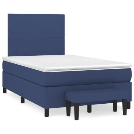 Boxspringbett mit blauem Stoffbezug und Matratze, 120x190 cm. von , Betten und Lattenroste - Ref: Foro24-3270347, Preis: 420,...
