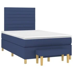 Cama box spring con colchón tela azul 120x190 cm de , Camas y somieres - Ref: Foro24-3270417, Precio: 433,93 €, Descuento: %