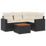 Set de muebles de jardín 5 pzas y cojines ratán sintético negro de , Conjuntos de jardín - Ref: Foro24-3256434, Precio: 321,8...