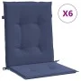 Cojines para silla con respaldo bajo 6 uds tela azul marino de , Cojines para sillas y sofás - Ref: Foro24-378682, Precio: 65...