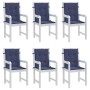 Cojines para silla con respaldo bajo 6 uds tela azul marino de , Cojines para sillas y sofás - Ref: Foro24-378682, Precio: 62...