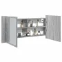 Armario de baño con espejo y luz LED gris Sonoma 100x12x45 cm de , Tocadores de baño - Ref: Foro24-834960, Precio: 79,47 €, D...
