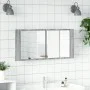 Armario de baño con espejo y luz LED gris Sonoma 100x12x45 cm de , Tocadores de baño - Ref: Foro24-834960, Precio: 79,47 €, D...