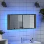 Armario de baño con espejo y luz LED gris Sonoma 100x12x45 cm de , Tocadores de baño - Ref: Foro24-834960, Precio: 79,47 €, D...