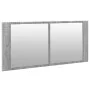Armario de baño con espejo y luz LED gris Sonoma 100x12x45 cm de , Tocadores de baño - Ref: Foro24-834960, Precio: 79,47 €, D...