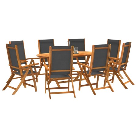 Juego comedor de jardín 9 pzas madera maciza acacia y textileno de , Conjuntos de jardín - Ref: Foro24-3279257, Precio: 825,4...