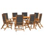Juego comedor de jardín 9 pzas madera maciza acacia y textileno de , Conjuntos de jardín - Ref: Foro24-3279257, Precio: 825,4...