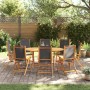 Juego comedor de jardín 9 pzas madera maciza acacia y textileno de , Conjuntos de jardín - Ref: Foro24-3279257, Precio: 825,4...