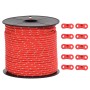 Cuerda de vientos con tiras reflectantes y tensores 50 m 4 mm de , Accesorios para tiendas de campaña - Ref: Foro24-4008124, ...