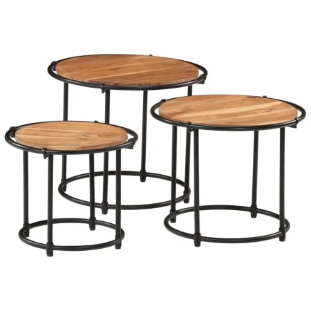 Mesas apilables 3 piezas madera maciza de acacia by , Side tables - Ref: Foro24-358931, Price: 114,05 €, Discount: %