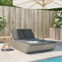 Tumbona doble con cojines ratán sintético gris claro de , Tumbonas - Ref: Foro24-368184, Precio: 288,46 €, Descuento: %