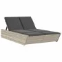 Tumbona doble con cojines ratán sintético gris claro de , Tumbonas - Ref: Foro24-368184, Precio: 303,67 €, Descuento: %