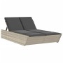 Tumbona doble con cojines ratán sintético gris claro de , Tumbonas - Ref: Foro24-368184, Precio: 288,46 €, Descuento: %