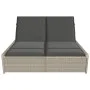 Tumbona doble con cojines ratán sintético gris claro de , Tumbonas - Ref: Foro24-368184, Precio: 303,67 €, Descuento: %