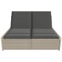 Tumbona doble con cojines ratán sintético gris claro de , Tumbonas - Ref: Foro24-368184, Precio: 288,46 €, Descuento: %