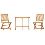 Set de comedor de jardín plegable 3 pzas madera maciza acacia de , Conjuntos de jardín - Ref: Foro24-3206332, Precio: 169,76 ...