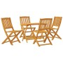 Set de comedor de jardín plegable 5 pzas madera maciza acacia de , Conjuntos de jardín - Ref: Foro24-3206330, Precio: 269,16 ...