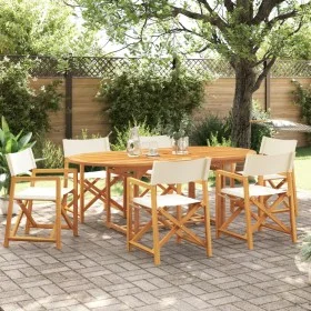 Sillas de jardín plegables 6 unidades tela blanco crema de , Sillas de jardín - Ref: Foro24-3208917, Precio: 371,17 €, Descue...
