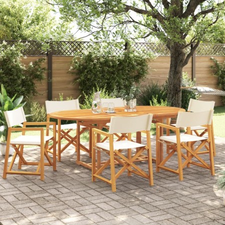 Sillas de jardín plegables 6 unidades tela blanco crema de , Sillas de jardín - Ref: Foro24-3208917, Precio: 475,34 €, Descue...