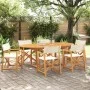 Sillas de jardín plegables 6 unidades tela blanco crema de , Sillas de jardín - Ref: Foro24-3208917, Precio: 371,17 €, Descue...