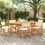 Sillas de jardín plegables 6 unidades tela blanco crema de , Sillas de jardín - Ref: Foro24-3208917, Precio: 475,34 €, Descue...
