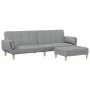 Sofá cama de 2 plazas con taburete tela gris claro de , Sofás - Ref: Foro24-3258141, Precio: 345,95 €, Descuento: %
