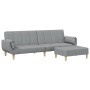 Sofá cama de 2 plazas con taburete tela gris claro de , Sofás - Ref: Foro24-3258141, Precio: 351,40 €, Descuento: %