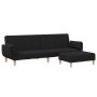 Sofá cama de 2 plazas con taburete tela negro de , Sofás - Ref: Foro24-3258143, Precio: 350,46 €, Descuento: %