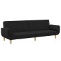 Sofá cama de 2 plazas con taburete tela negro de , Sofás - Ref: Foro24-3258143, Precio: 350,46 €, Descuento: %