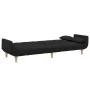 Sofá cama de 2 plazas con taburete tela negro de , Sofás - Ref: Foro24-3258143, Precio: 344,68 €, Descuento: %
