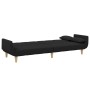 Sofá cama de 2 plazas con taburete tela negro de , Sofás - Ref: Foro24-3258143, Precio: 350,46 €, Descuento: %