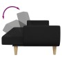 Sofá cama de 2 plazas con taburete tela negro de , Sofás - Ref: Foro24-3258143, Precio: 350,46 €, Descuento: %