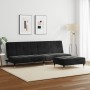 Sofá cama de 2 plazas con taburete terciopelo negro de , Sofás - Ref: Foro24-3258148, Precio: 346,11 €, Descuento: %