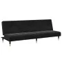 Sofá cama de 2 plazas con taburete terciopelo negro de , Sofás - Ref: Foro24-3258148, Precio: 326,65 €, Descuento: %