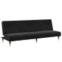 Sofá cama de 2 plazas con taburete terciopelo negro de , Sofás - Ref: Foro24-3258148, Precio: 346,11 €, Descuento: %