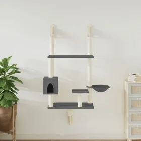 Árbol rascador para gatos de pared gris oscuro 153 cm de , Mobiliario para gatos - Ref: Foro24-172406, Precio: 75,73 €, Descu...