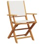 Sillas jardín plegables 4 uds tela madera maciza y tela crema de , Sillas de jardín - Ref: Foro24-3214574, Precio: 219,88 €, ...