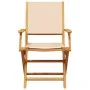 Sillas de jardín plegables 4 uds madera maciza y tela beige de , Sillas de jardín - Ref: Foro24-3214583, Precio: 255,20 €, De...