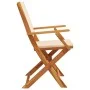 Sillas de jardín plegables 4 uds madera maciza y tela beige de , Sillas de jardín - Ref: Foro24-3214583, Precio: 255,20 €, De...