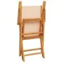 Sillas de jardín plegables 4 uds madera maciza y tela beige de , Sillas de jardín - Ref: Foro24-3214583, Precio: 255,20 €, De...