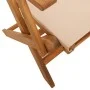 Sillas de jardín plegables 4 uds madera maciza y tela beige de , Sillas de jardín - Ref: Foro24-3214583, Precio: 255,20 €, De...