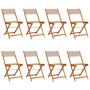 Sillas de jardín plegables 8 uds madera maciza y tela taupe de , Sillas de jardín - Ref: Foro24-3214618, Precio: 317,43 €, De...