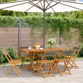 Sillas de jardín reclinables 6 uds madera maciza acacia gris de , Sillas de jardín - Ref: Foro24-3214605, Precio: 241,73 €, D...