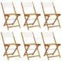 Sillas jardín plegables 6 uds tela madera maciza y tela crema de , Sillas de jardín - Ref: Foro24-3214611, Precio: 223,05 €, ...