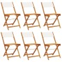 Sillas jardín plegables 6 uds tela madera maciza y tela crema de , Sillas de jardín - Ref: Foro24-3214611, Precio: 211,28 €, ...