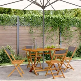Sillas de jardín plegables 4 uds madera maciza y tela antracita de , Sillas de jardín - Ref: Foro24-3214613, Precio: 148,31 €...