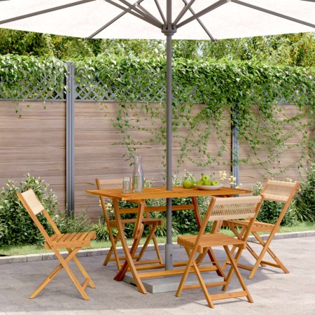 Sillas de jardín plegables 4 uds madera maciza acacia beige de , Sillas de jardín - Ref: Foro24-3214607, Precio: 184,79 €, De...