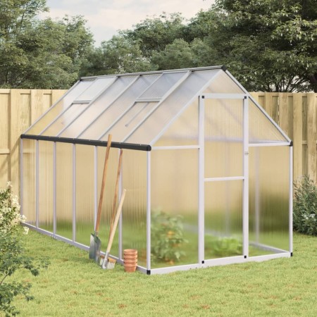 Invernadero con marco base aluminio plateado 334x169x195 cm de , Invernaderos - Ref: Foro24-3266326, Precio: 545,44 €, Descue...