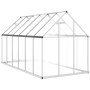 Invernadero con marco base aluminio plateado 334x169x195 cm de , Invernaderos - Ref: Foro24-3266326, Precio: 545,44 €, Descue...